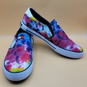 Tommy Hilfiger Colorful Tie-Dye Slip-On Sneakers SIZE 10.5